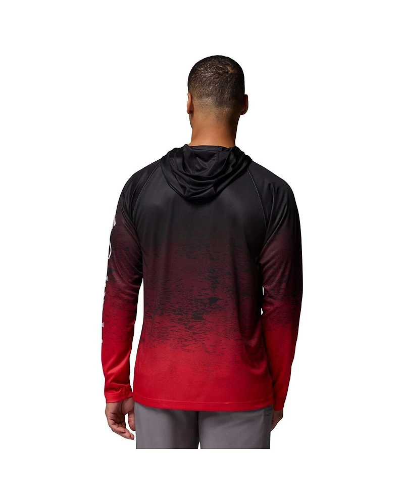 Columbia Men's Black Georgia Bulldogs Pfg Gradient Water Super Terminal Tackle Hoodie Omni-Wick T-Shirt