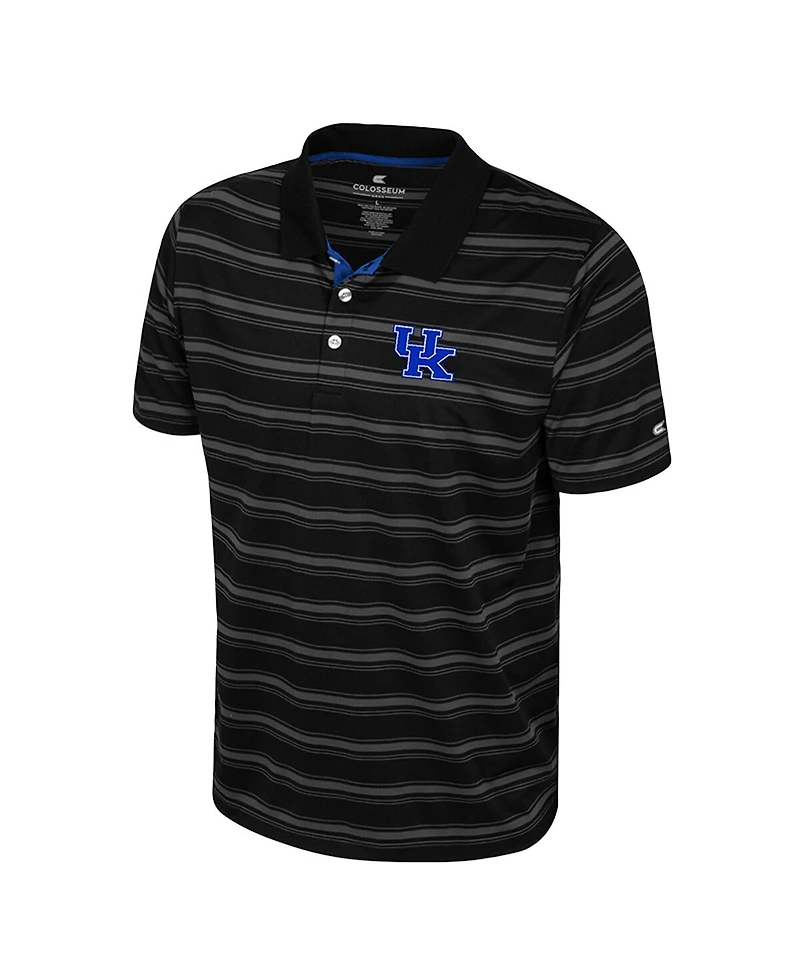 Colosseum Men's Black Kentucky Wildcats Milk Steak Polo Shirt