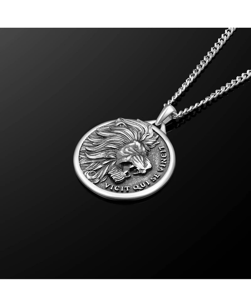 Vincero Mens Necklace, Built Different Collection, The Lion - Sterling Silver, 21” Chain