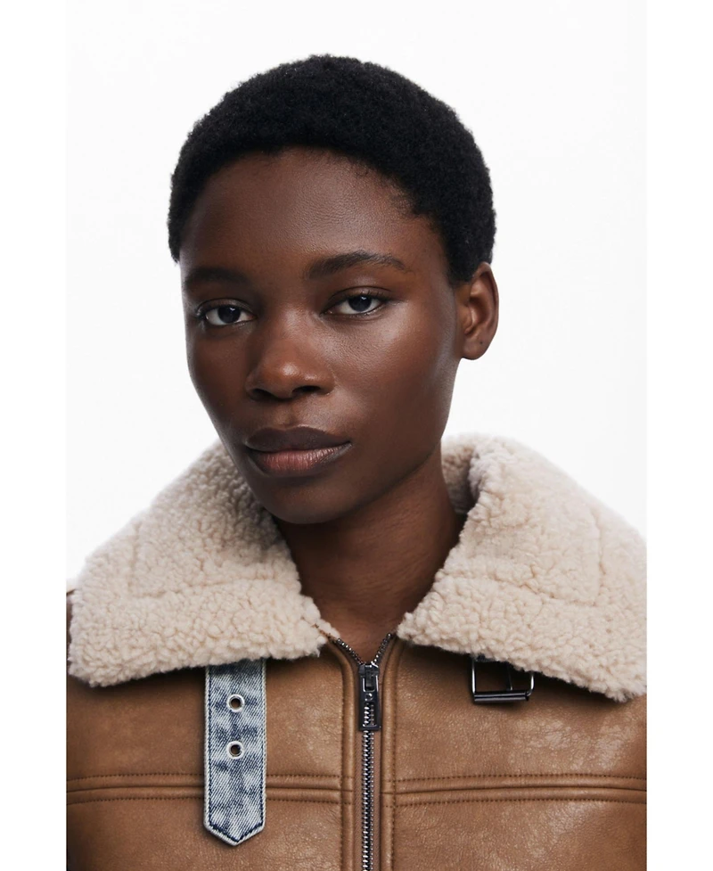Desigual Women's Combined shearling jacket