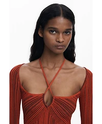 Desigual Women's Fitted dress with a crossover neckline