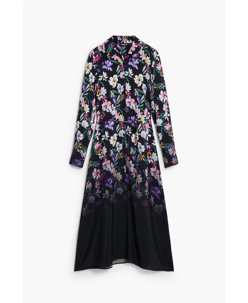 Desigual Women's Gradient floral shirt dress