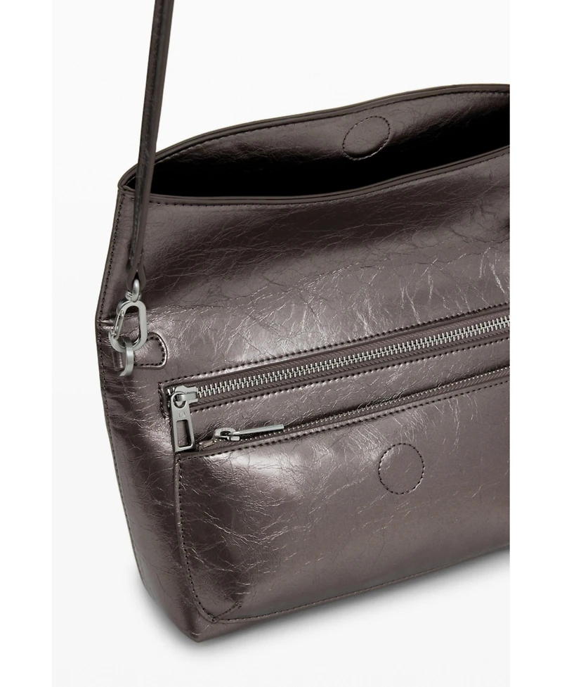 Desigual Women's Medium metallic flap bag with 3D logo
