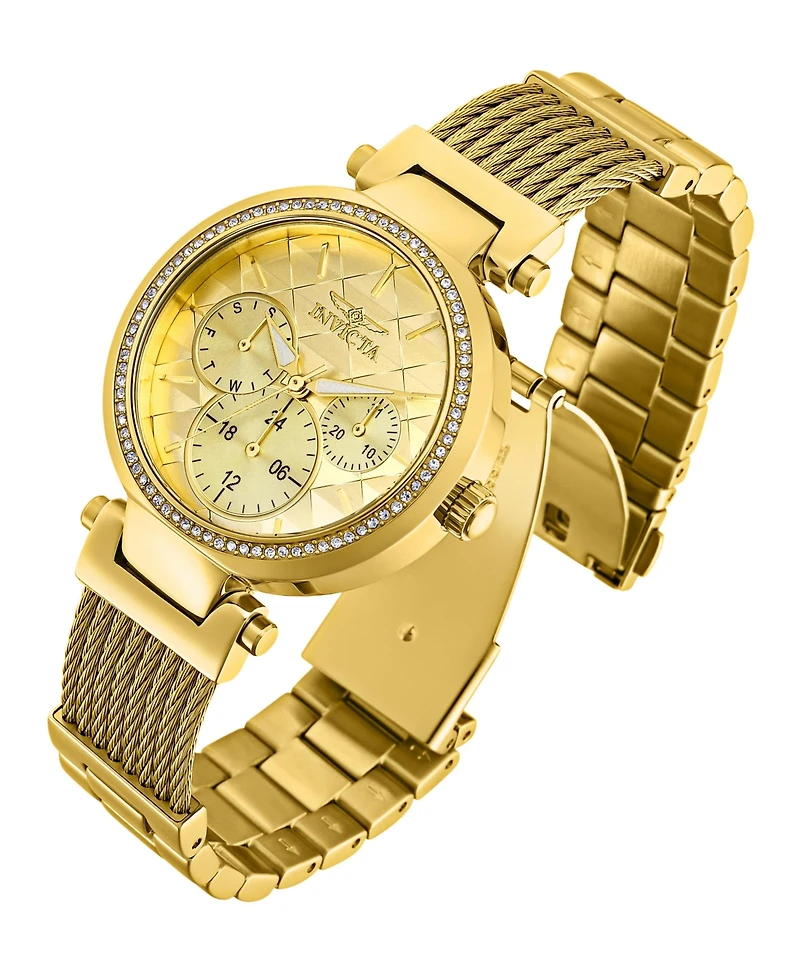 Invicta Women's 28918 Angel Quartz Chronograph Gold Dial Watch