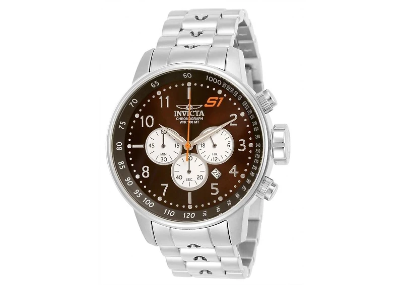 Invicta Men's 23081 S1 Rally Quartz Chronograph White, Brown Dial Watch