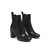 Babbel Faux Leather Block Heel Ankle Boots Women