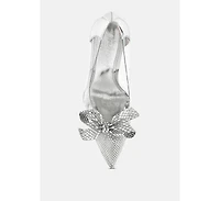 Women Erika Rhinestones Embellished Clear Pump Shoes