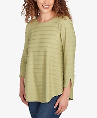 Ruby Rd. Petite Scalloped Jacquard Knit Top