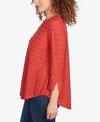 Ruby Rd. Petite Scalloped Jacquard Knit Top