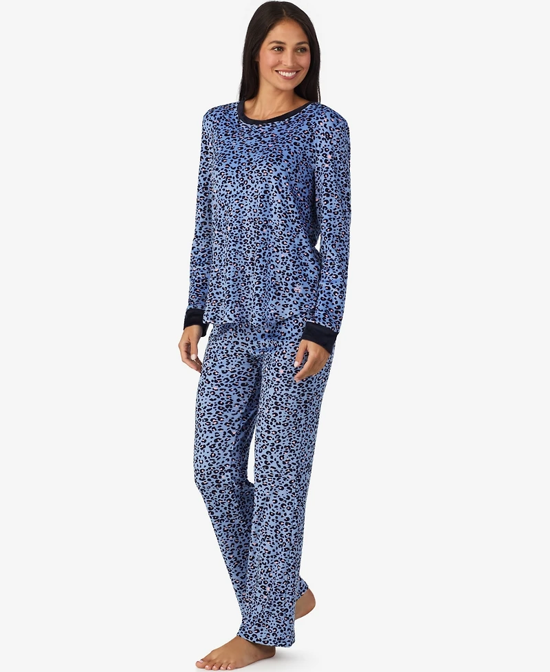 Cuddl Duds Women's 2-Piece Stretch Velour Long Sleeve Flare Pajama Set