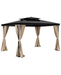 Slickblue Waterproof Patio Gazebo Curtain Panels for Outdoor Privacy and Comfort
