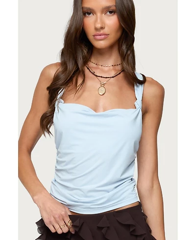Edikted Women's Liza Knotted Cowl Neck Top