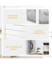 Slickblue Sleek Kitchen Storage Cabinet with Plenty of Shelves for Pantry and Dining Room Needs