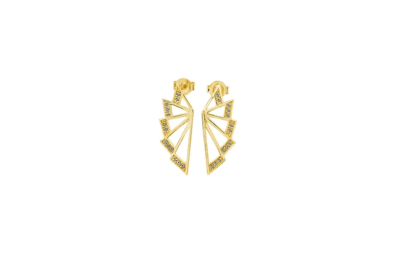 Lucy Quartermaine Angel Wing Studs in Gold Veremeil
