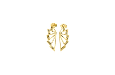 Lucy Quartermaine Angel Wing Studs in Gold Veremeil