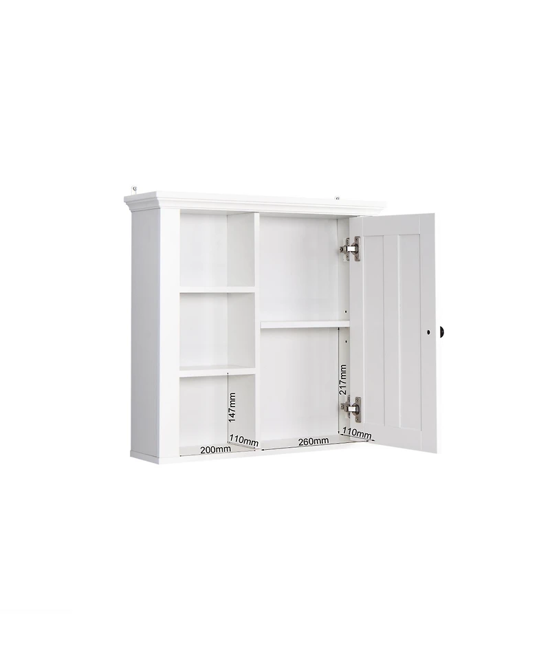Casainc Wooden Wall Mounted Bathroom Cabinet with Single Door 20.86x5.71x20 in