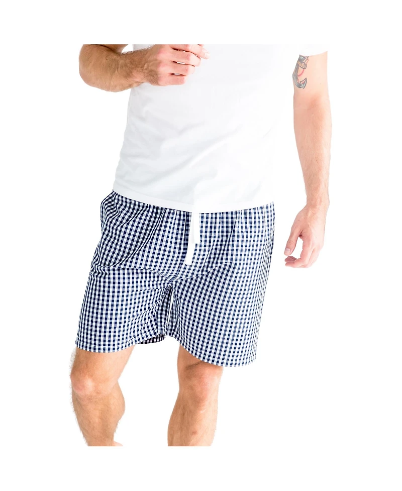 Sant and Abel Men's Hepburn Gingham Navy Sleep Shorts