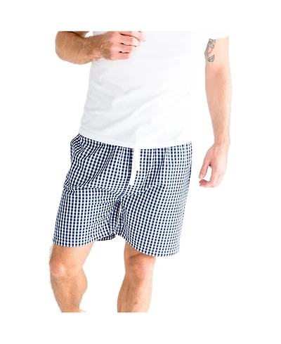 Sant and Abel Men's Hepburn Gingham Navy Sleep Shorts