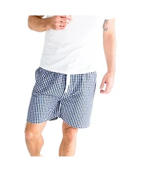 Sant and Abel Men's Hepburn Gingham Navy Sleep Shorts