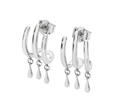 Lucy Quartermaine Waterfall 3 hoop stud with drips