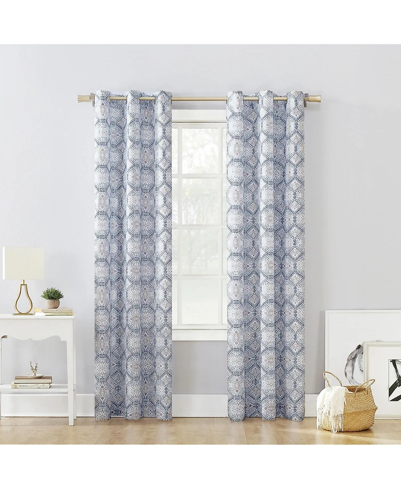 No. 918 Lotan Global Inspired Medallion Semi-Sheer Grommet Curtain Panel