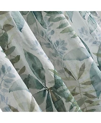 No. 918 Fauna Foliage Print Crushed Voile Sheer Rod Pocket Curtain Panel