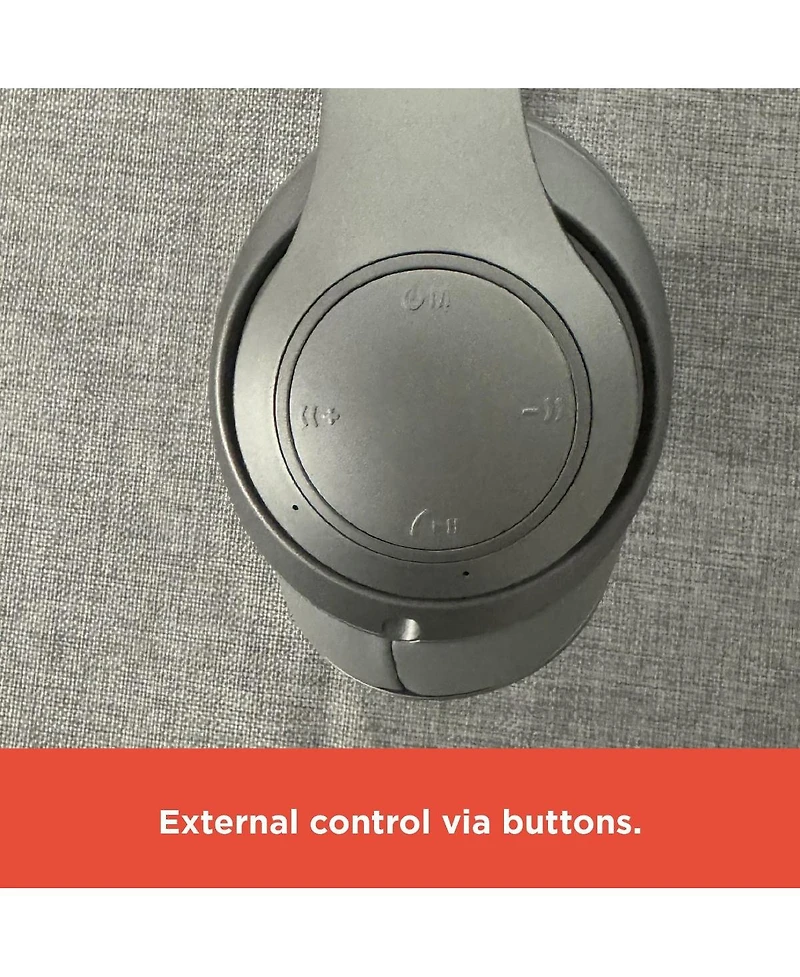 RadioShack Bluetooth 5.4 Over The Head Headphones With On-Ear Controls and 400 Mah Rechargeable Battery 3304404 Silver