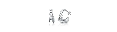 Rachel Glauber White Gold Plated Cubic Zirconia Twisted C-Hoop Earrings