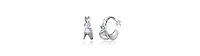 Rachel Glauber White Gold Plated Cubic Zirconia Twisted C-Hoop Earrings