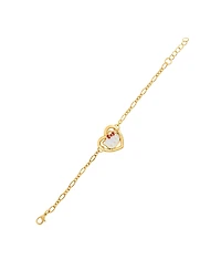 Hello Kitty Heart Link Bracelet in Gold-Tone