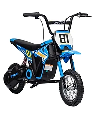 Qaba 24V Kids Motorcycle, Electric Dirt Bike with Rear Suspension,