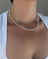 Adornia Gold Crystal 3mm Tennis Chain Necklace