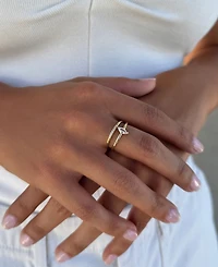 Adornia Gold Cubic Zirconia Marquis Ring Set
