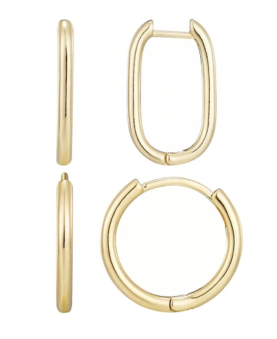 Adornia Gold Hoop Earrings Set