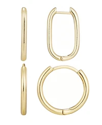 Adornia Gold Hoop Earrings Set