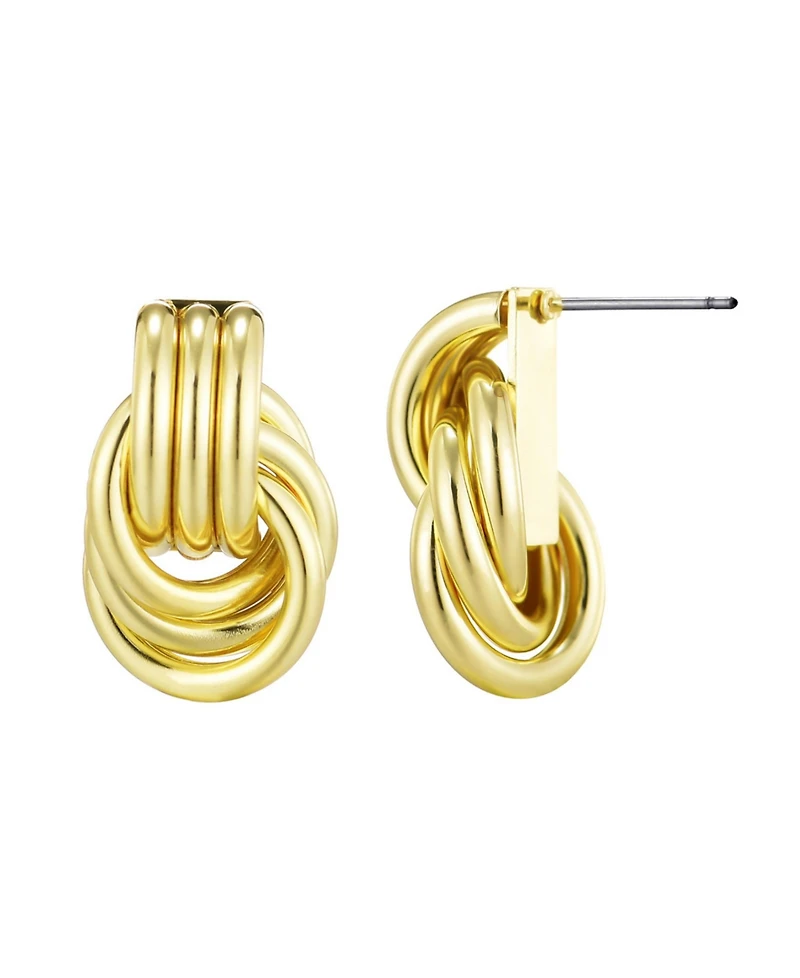 Adornia Gold Doorknocker Stud Earrings