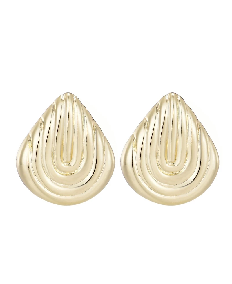 Adornia Gold Deco Stud Earrings