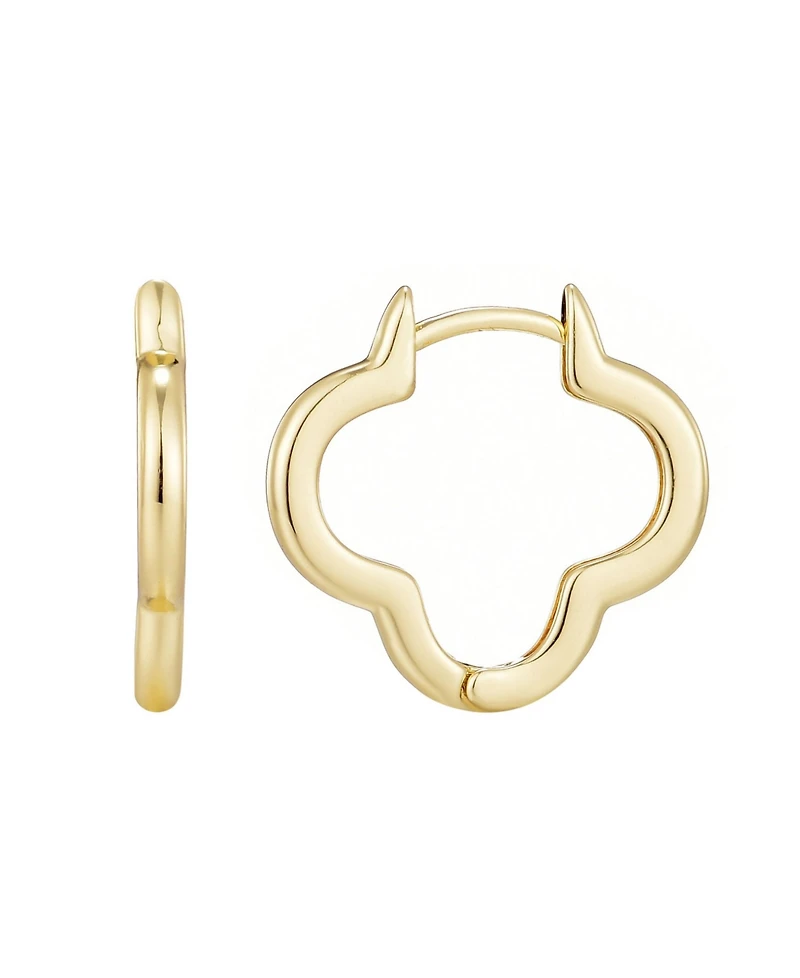 Adornia Gold Plated Clover Hoop Earrings