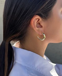 Adornia Gold Crystal Lined Hoop Earrings