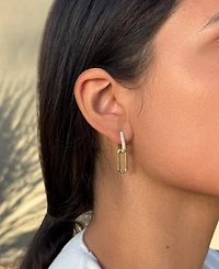 Adornia Gold Crystal Single Link Drop Earrings