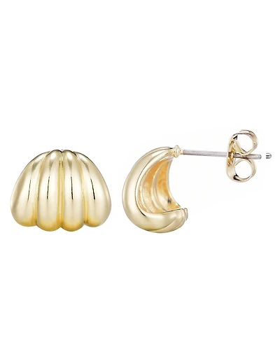 Adornia Gold Fluted Wrap Around Huggie Earrings