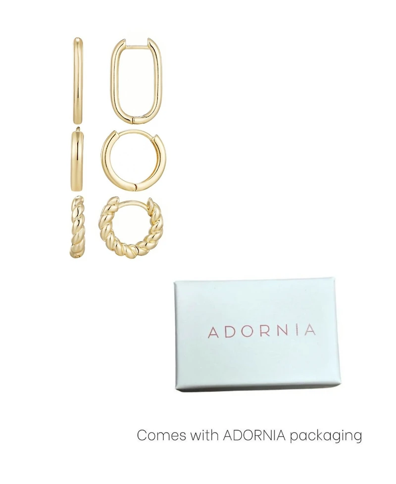 Adornia Gold Hoop Earrings Set