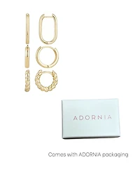 Adornia Gold Hoop Earrings Set