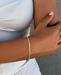 Adornia Gold Crystal Bezeled Tennis Bracelet