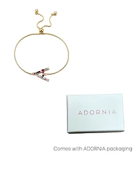 Adornia Gold Stone Multi Color Initial Bolo Bracelet