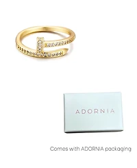 Adornia Gold Cubic Zirconia Nail Ring