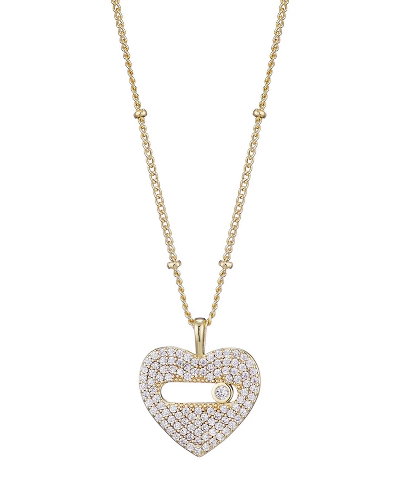Adornia Gold Cubic Zirconia Heart Necklace