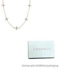 Adornia Gold Cubic Zirconia Flower Station Necklace