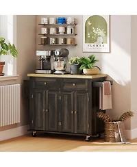 Slickblue Stylish Kitchen Storage Cabinet with Multiple Shelves for Kitchen and Dining Room