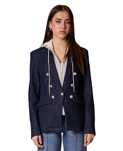 Blue Revival Women's Helen Rinse Blazer with Removable Grey Hoodie Insert